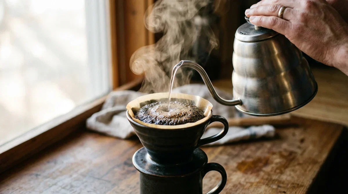 Blooming koffie uitgelegd — waarom voornatten het verschil maakt