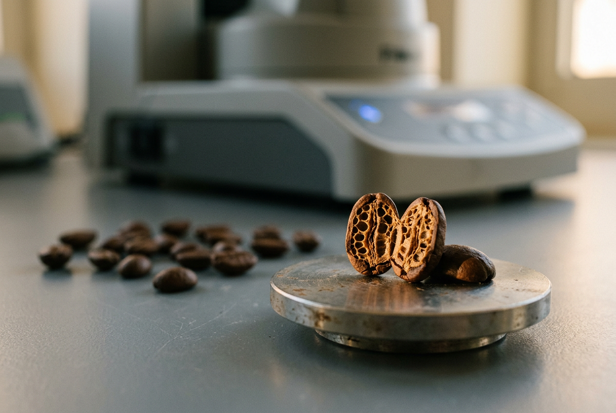 Coffee bean porosity: a CT scan puts Mexican beans at 25.23%
