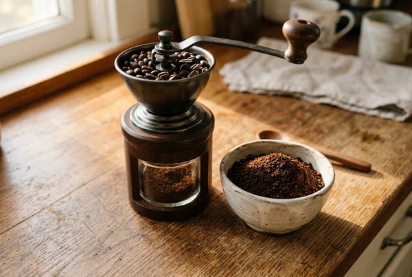 Een gids voor koffiemolens begint hier: een burr grinder maalt verse bonen voor de beste resultaten bij het malen van koffie thuis.