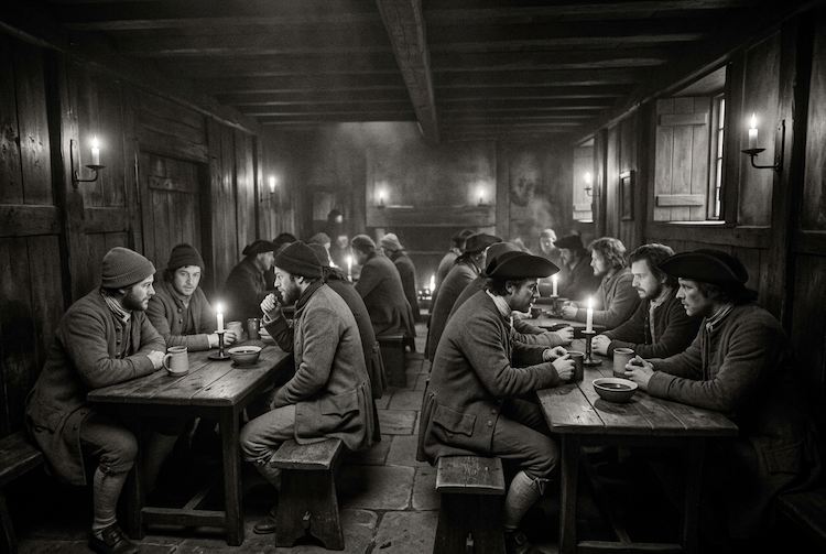 A 17th century coffeehouse in Amsterdam where merchants gathered and coffee culture Europe-wide first took shape.