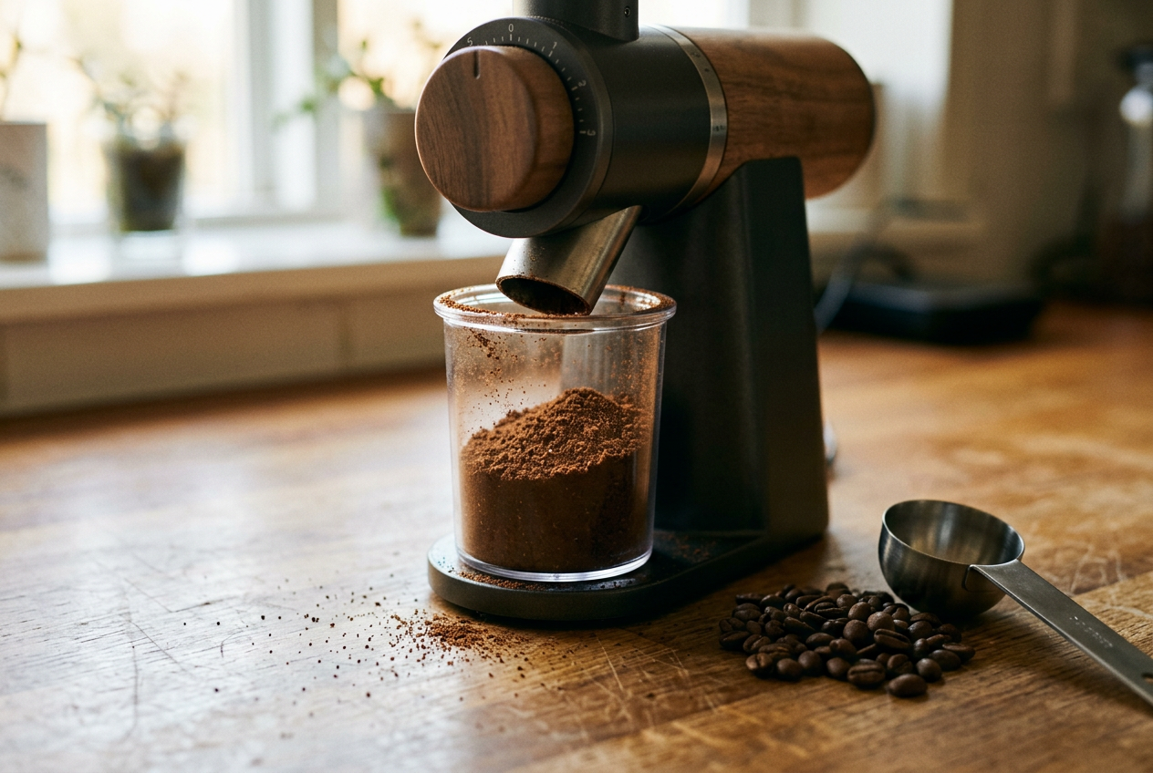 Coffee grinder static: what one drop of water actually changes